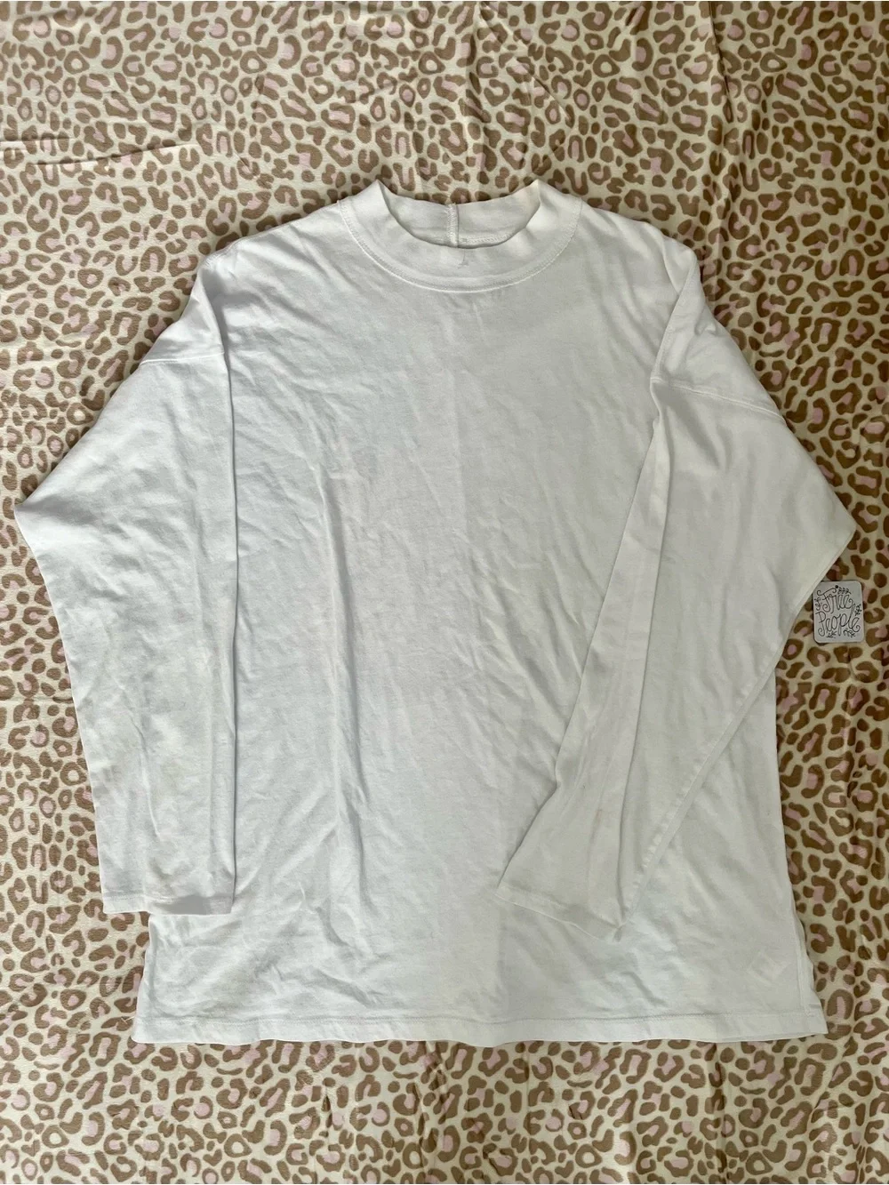 Free People Women's White Long Sleeve Crewneck Tee
